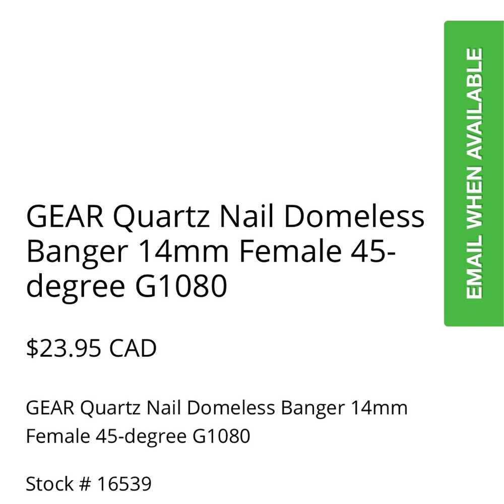 NEW! GEAR Quartz Nail Domeless Banger 14mm Female 45-degree G1080 - Picture 2 of 9